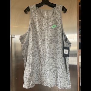 Nike- Men’s Heather Grey Print tank with Iconic Nike/Swoosh NWT Sz XXL